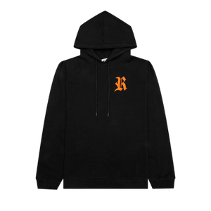 Raf Simons Embroidered R and Patch Hoodie 'Black/Orange'