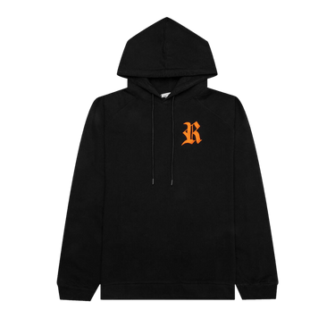 Raf Simons Embroidered R and Patch Hoodie 'Black/Orange'