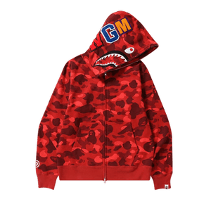 BAPE Color Camo Shark Full Zip Hoodie 'Red'