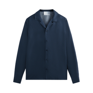 Kith Monogram Silk Long-Sleeve Thompson Camp Collar Shirt 'Nocturnal'
