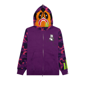 BAPE Color Camo Panda Full Zip Hoodie 'Purple'