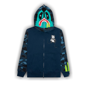 BAPE Color Camo Panda Full Zip Hoodie 'Navy'