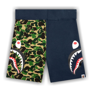 BAPE ABC Camo Side Shark Sweatshorts 'Green/Navy'