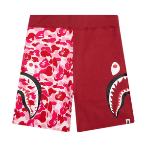 BAPE ABC Camo Side Shark Sweatshorts 'Pink/Red'