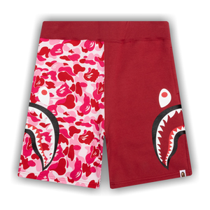 BAPE ABC Camo Side Shark Sweatshorts 'Pink/Red'