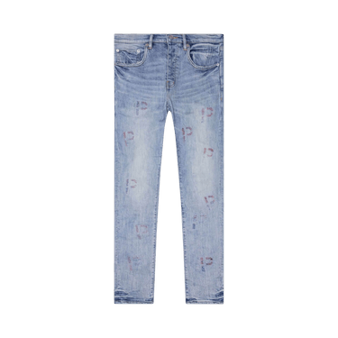 PURPLE BRAND Embroidery Punch P Plaid Jeans 'Light Indigo'