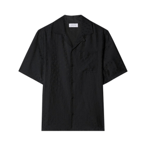 Off-White Logo Jacquard Camp Collar Shirt 'Black'