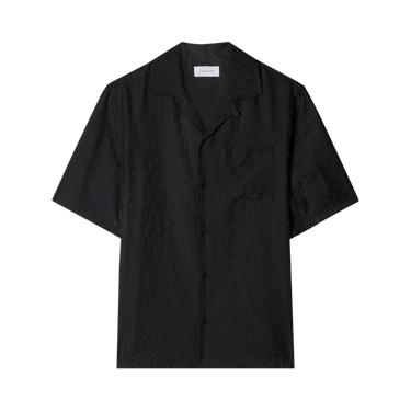 Off-White Logo Jacquard Camp Collar Shirt 'Black'