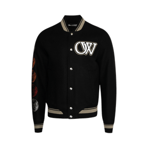 Off-White Moon Phase Varsity Bomber Jacket 'Black/White'