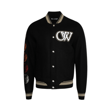 Off-White Moon Phase Varsity Bomber Jacket 'Black/White'