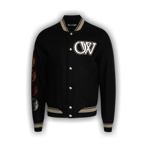 Off-White Moon Phase Varsity Bomber Jacket 'Black/White'