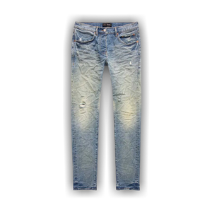 PURPLE BRAND Vintage Back Pocket Blowout Skinny Jeans 'Light Indigo'