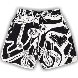 Rhude Strada Silk Short 'Black/White'