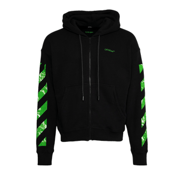 Off-White Moon Cam Arrow Zip Skate Hoodie 'Black/Green'