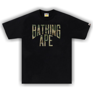 BAPE Layered Line Camo NYC Logo Tee 'Black/Beige'