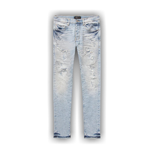PURPLE BRAND Low Rise Skinny Jeans 'Worn Quilted Destroy Pocket'