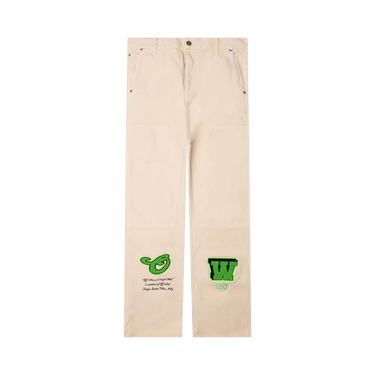 Off-White Straight Leg Varsity Hammer Flare Denim Jeans 'White/Green'