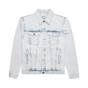 Off-White Graffiti Embroidered Denim Skate Jacket 'Extreme Blue'
