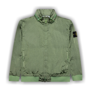 Stone Island Waffen Patch Foldable Hooded Zip Up Jacket 'Sage'