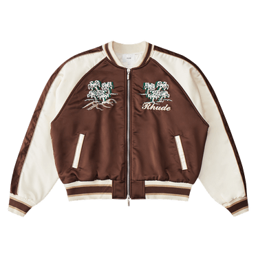 Rhude Crepe Satin Souvenier Jacket 'Brown/Cream'