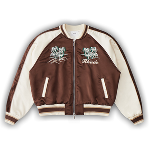 Rhude Crepe Satin Souvenier Jacket 'Brown/Cream'