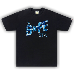 BAPE ABC Camo Sta Logo Tee 'Black/Blue'