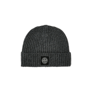 Stone Island Ribbed Beanie 'Melange Dark Grey'