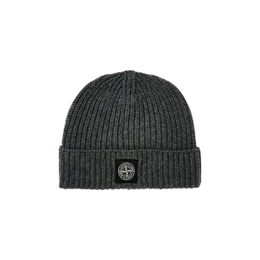 Stone Island Ribbed Beanie 'Melange Dark Grey'
