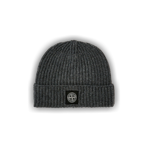 Stone Island Ribbed Beanie 'Melange Dark Grey'