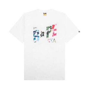 BAPE ABC Camo Crazy Bape Sta Logo Tee 'White'