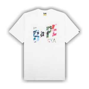 BAPE ABC Camo Crazy Bape Sta Logo Tee 'White'