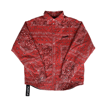 PURPLE BRAND Padded Quilt Lined Bandana Shirt 'Red'