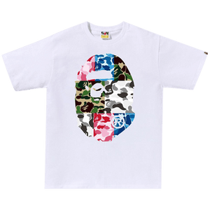 BAPE ABC Camo Crazy Big Ape Head Tee 'White'
