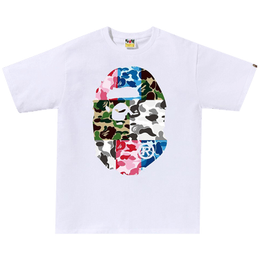 BAPE ABC Camo Crazy Big Ape Head Tee 'White'