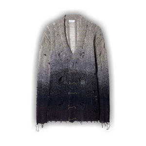 Off-White Distressed Mohair Cardigan 'Light Grey'