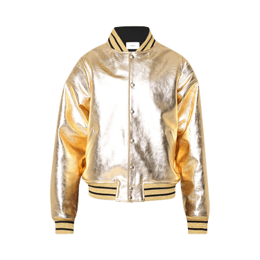 Rhude Metalic Leather Bomber Jacket 'Gold'