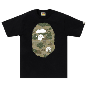 BAPE Layered Line Camo Big Ape Head Tee 'Black'