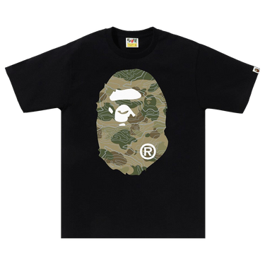 BAPE Layered Line Camo Big Ape Head Tee 'Black'