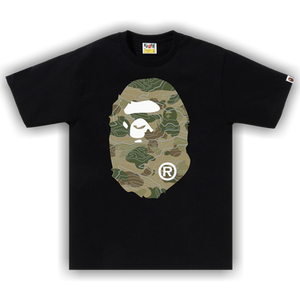BAPE Layered Line Camo Big Ape Head Tee 'Black'