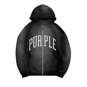 PURPLE BRAND Heavyweight Fleece Full Zip Hoodie 'Black'