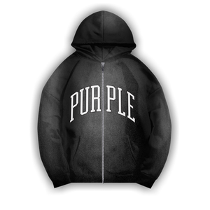 PURPLE BRAND Heavyweight Fleece Full Zip Hoodie 'Black'