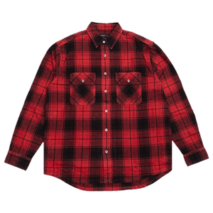 PURPLE BRAND Plaid Flannel Long-Sleeve Shirt 'Red'