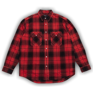PURPLE BRAND Plaid Flannel Long-Sleeve Shirt 'Red'