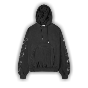 Off-White Eyelet Diags Over Hoodie 'Black'