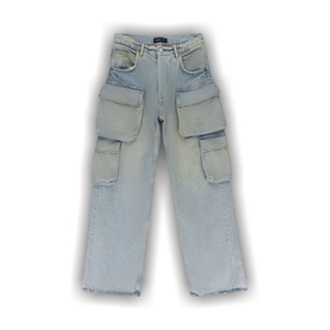 PURPLE BRAND Relaxed Double Cargo Jeans 'Light Indigo'
