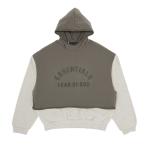 Fear of God Essentials Nylon Fleece Hooded Sweater 'Dark Heather Oatmeal/Ink'