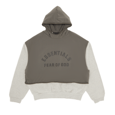 Fear of God Essentials Nylon Fleece Hooded Sweater 'Dark Heather Oatmeal/Ink'