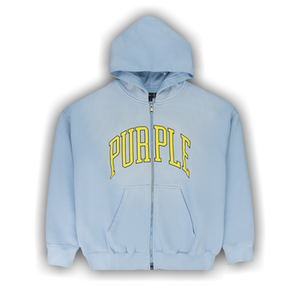 PURPLE BRAND Collegiate Zip Up Hoodie 'Blue'