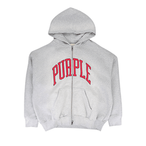 PURPLE BRAND Collegiate Zip Up Hoodie 'Heather'