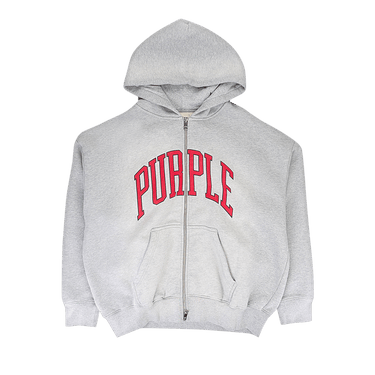 PURPLE BRAND Collegiate Zip Up Hoodie 'Heather'